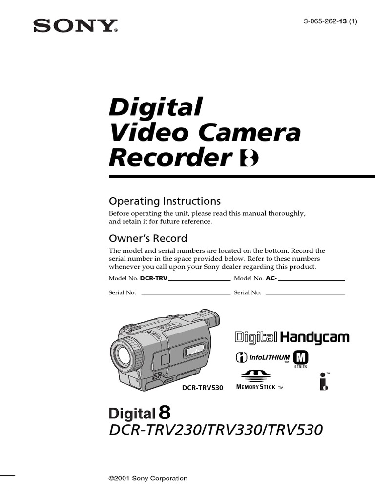 Replacement AV Audio/Video Cable For Sony DCR-TRV840 & Digital8 Camcorders