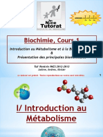 Diapo Tut - Rentrée - UE1 Biochimie - Cours N°1