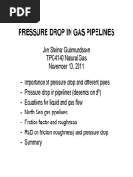 Pressure Drop in Gas Pipelines