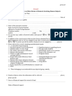 Application Form For An Ethics Review of Research Involving Human Subjects
