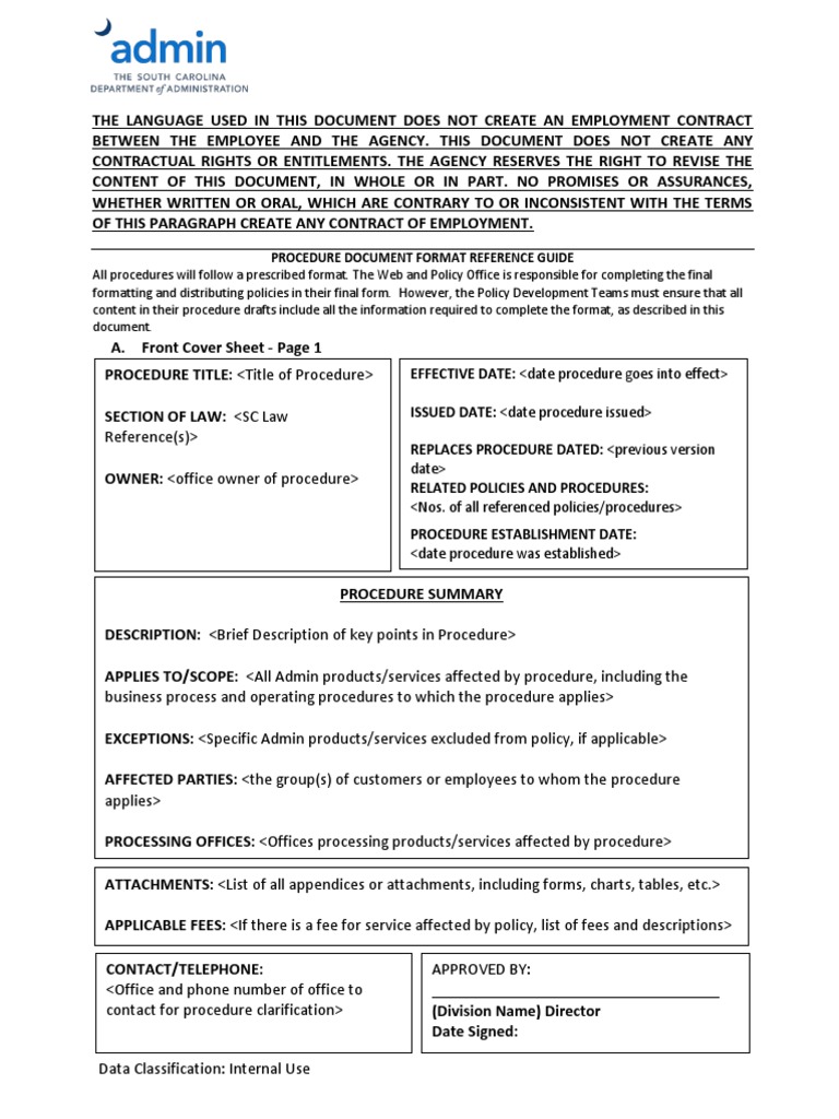 Procedure Document Format Guide | PDF | World Wide Web | Internet & Web