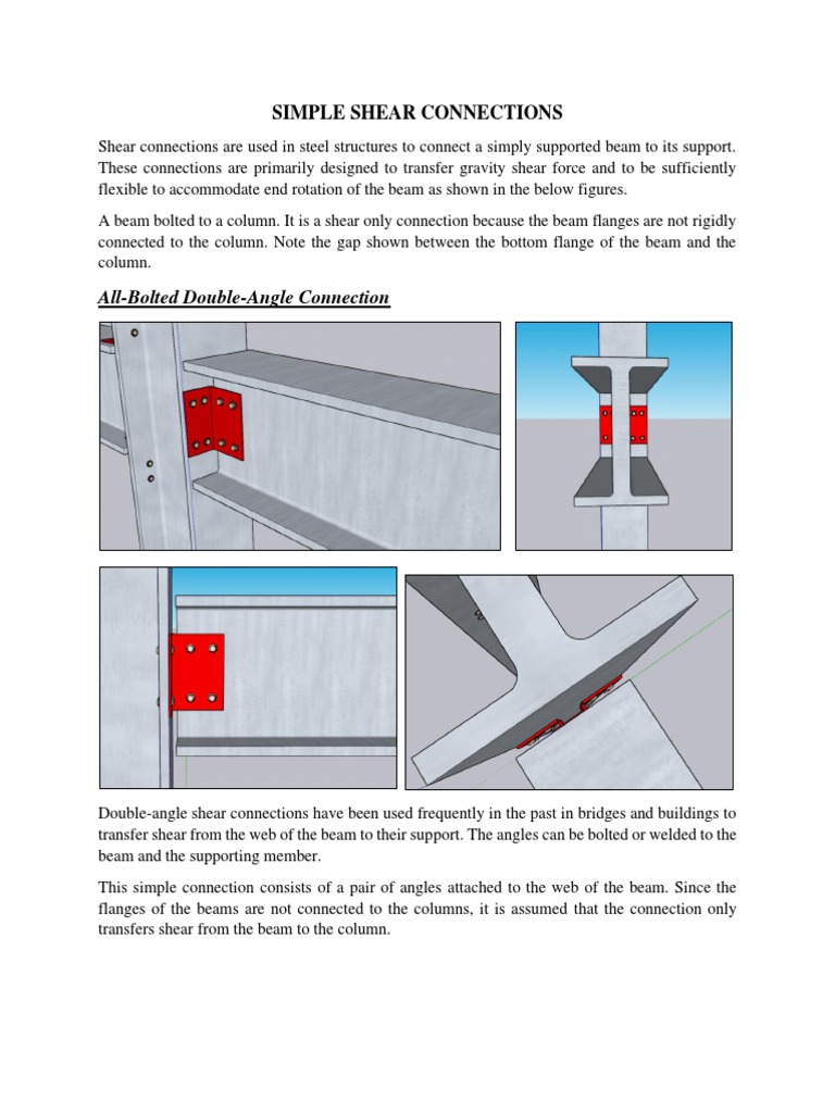 Simple Shear Connections in Steel Structures | PDF | Beam (Structure ...