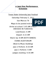 2011 Texas State University Jazz Festival Student Schedule