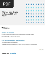 Migrate From Oracle To Postgresql With Azure: Webinar Series