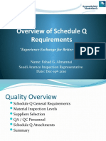 Overview of Schedule Q Requirements: "Experience Exchange For Better Quality"