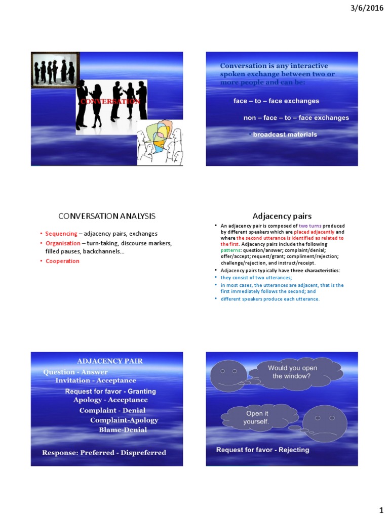 2 Discourse Analysis - Conversation Analysis | PDF | Linguistics ...