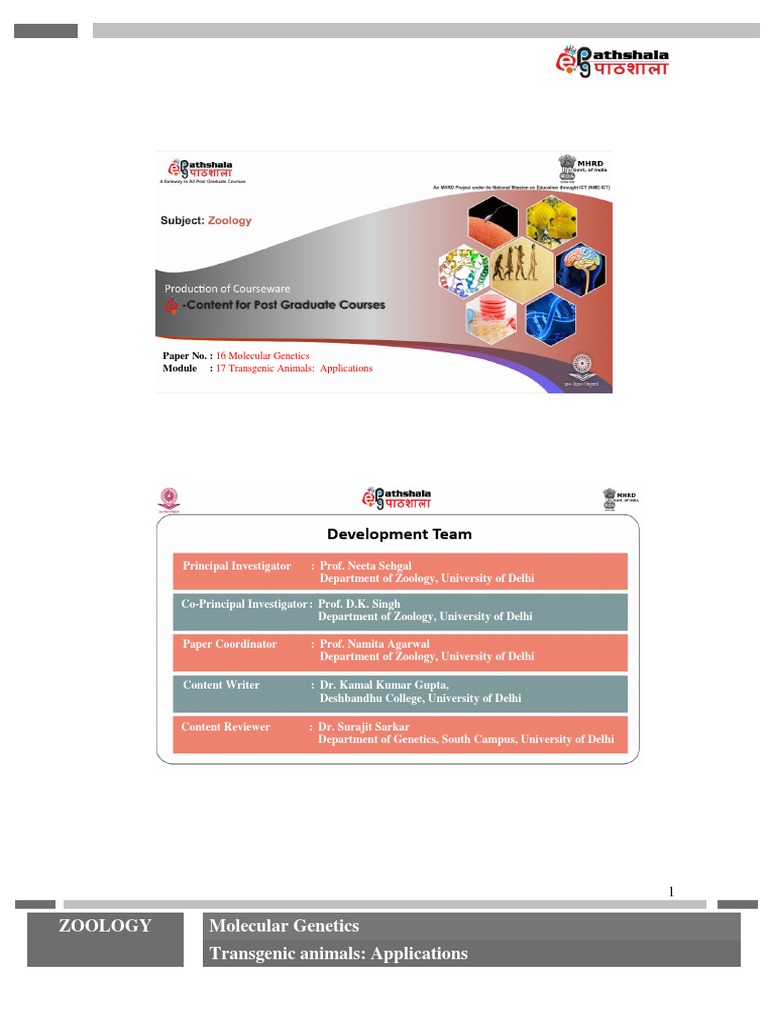 Popular Transgenic Animal Models | PDF | Genetically Modified Organism ...