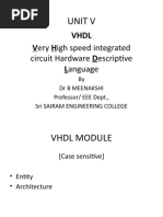 VHDL Very High Speed Integrated Language: Unit V