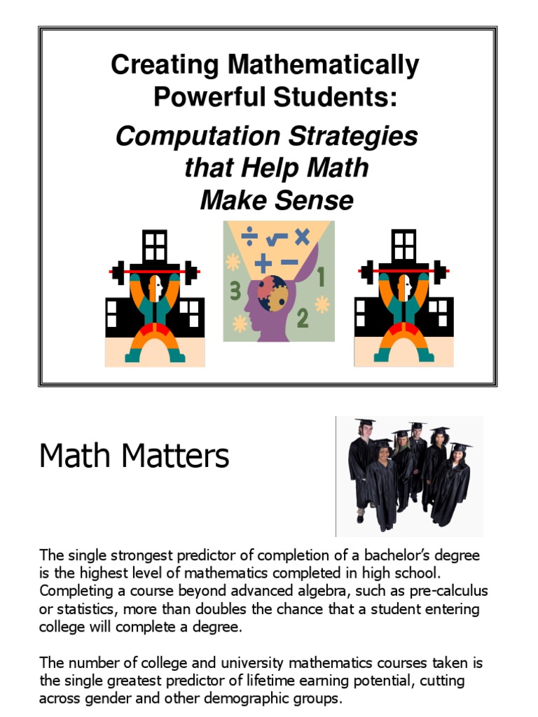 Creating Mathematically Powerful Students:: Computation Strategies That ...