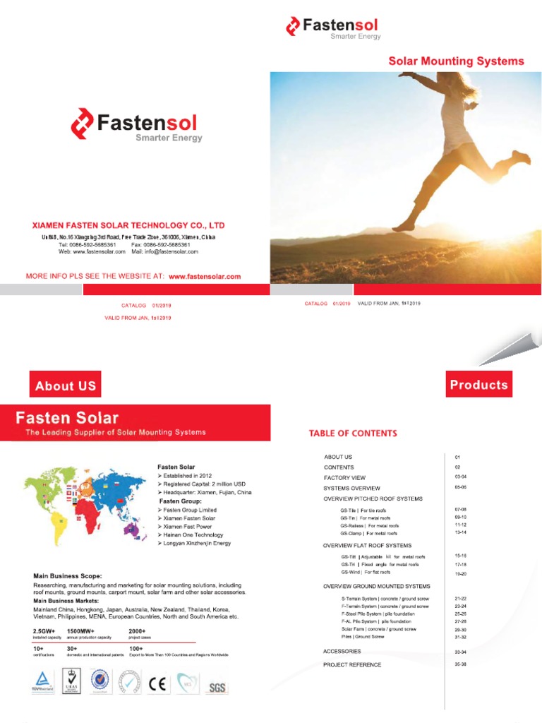 Fastensol Solar Mounting Solutions | PDF | Screw | Deep Foundation