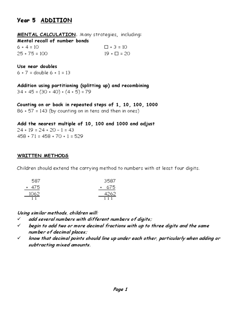 Calculation Year 5 3A 28 Calculation Year 5 PDF | PDF | Multiplication ...