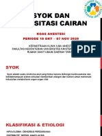 Syok Dan Resusitasi Cairan: Koas Anestesi Periode 19 Okt - 07 Nov 2020