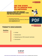 What Are The Steps Involved To Design PHD Research Methods Explain About Two Primary Research Method Commonly Used For The PHD Program