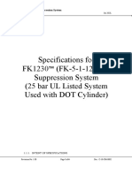 Specifications For FK1230™ (FK-5-1-12) Fire Suppression System (25 Bar UL Listed System Used With DOT Cylinder)