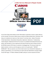Canon Dc100 + Dc100e Service Manual & Repair Guide: Download Here