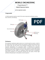 Automobile Engineering Experiment 9: Components