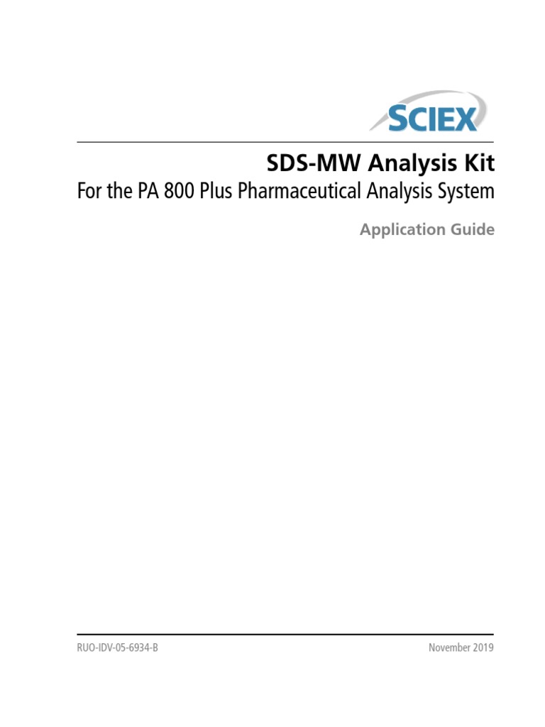 SDS MW Kit APPguide Pa800 | PDF | Gel Electrophoresis | Physical Sciences