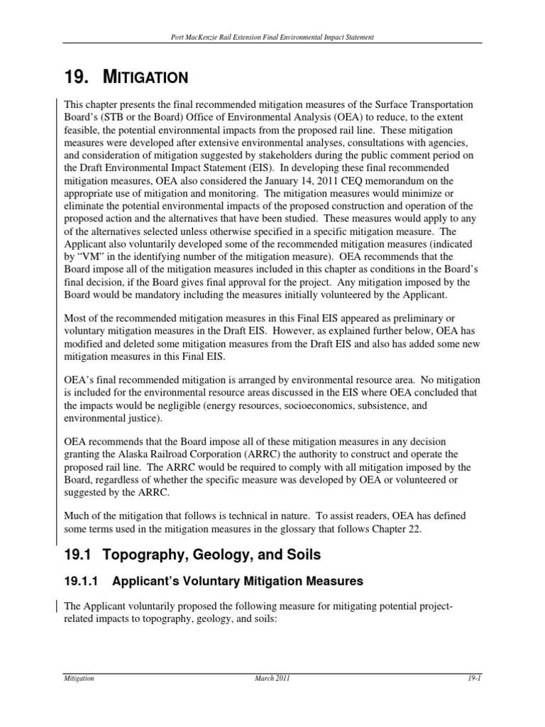Itigation: 19.1.1 Applicant's Voluntary Mitigation Measures | PDF ...