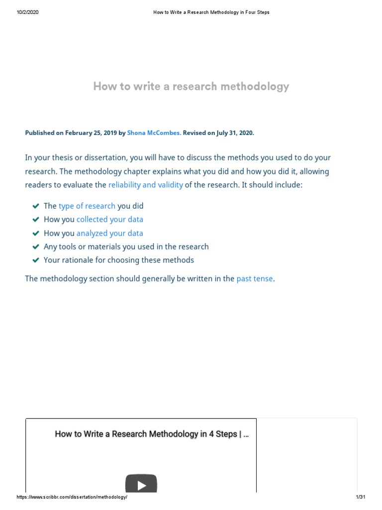 Writing a Research Methodology Guide | PDF | Survey Methodology ...