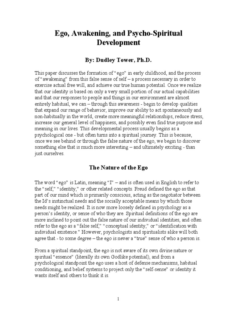 The Nature of The Ego and Awakening | PDF | Id | Spirituality