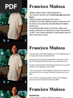 Francisco Mañosa: - Mother: Maria Father: Manuel Manosa Sr. Recto)