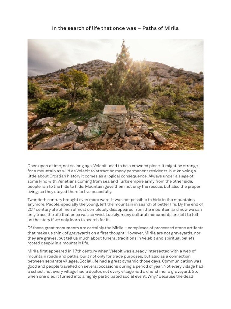Paths of Mirila in Velebit | PDF | Social Science | Travel