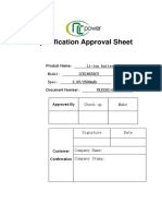 Specification Approval Sheet: Li-Ion Battery Model Icr18650C5 Spec 3.6V/2500Mah Ykjsxg1407009