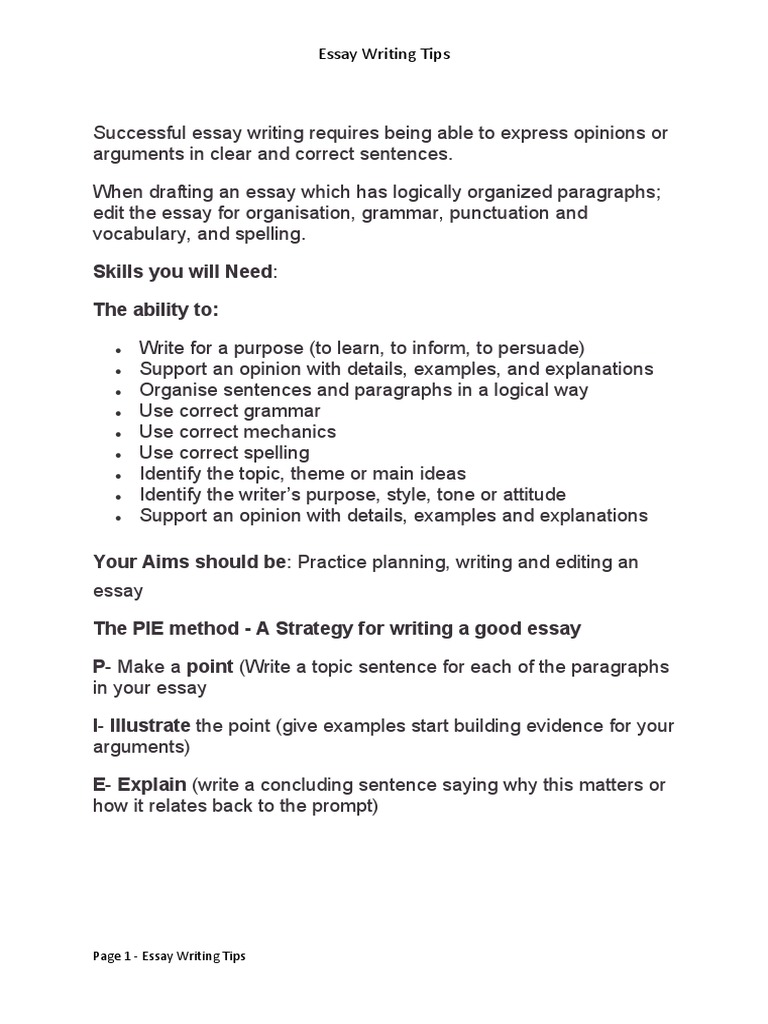 Essential Essay Writing Tips | PDF