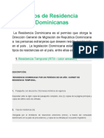 Tipos de Residencia Dominicanas