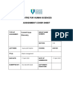 Centre For Human Sciences Assignment Cover Sheet: Current Issue Discovery