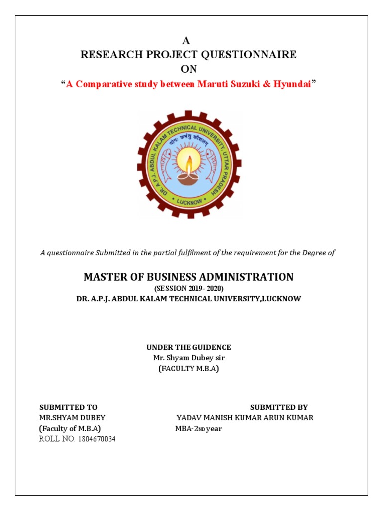 Maruti Suzuki vs Hyundai: MBA Study | PDF | Master Of Business ...