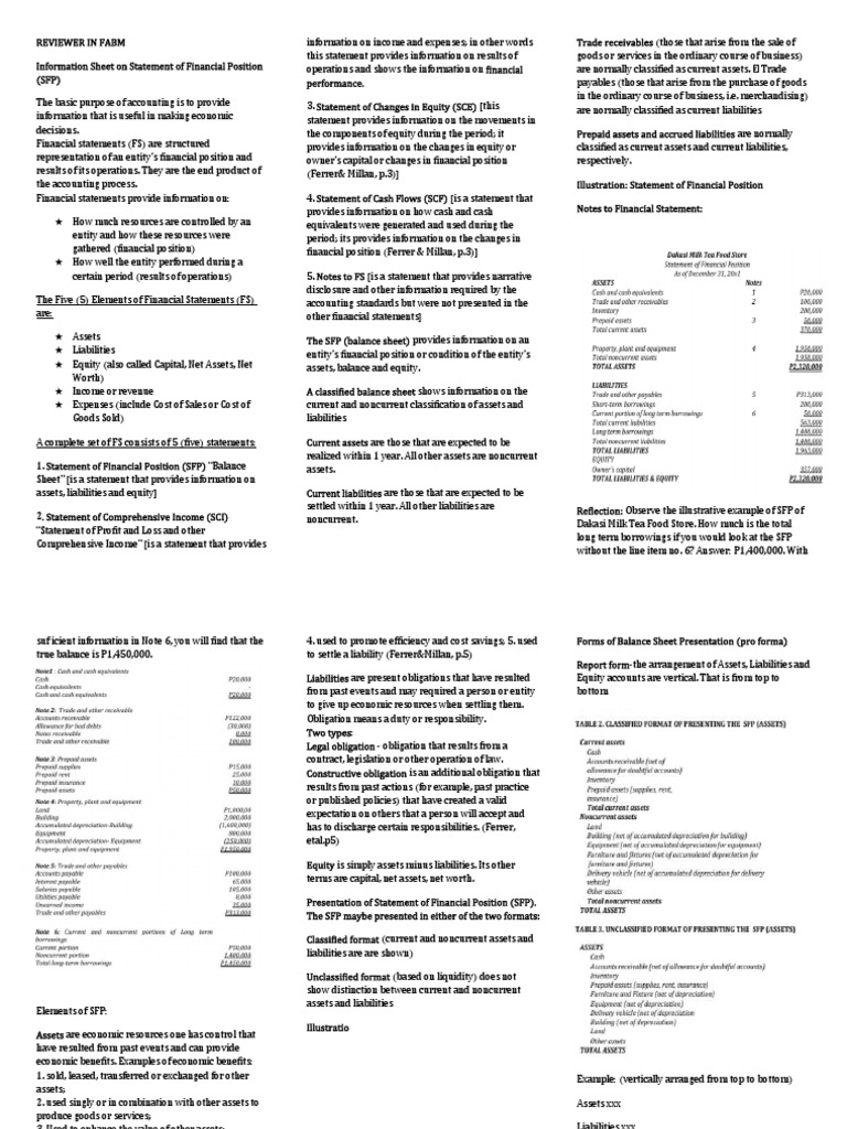 Reviewer in Fabm | PDF | Expense | Balance Sheet
