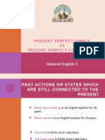 Present Perfect Simple Vs Present Perfect Continuous PPT GE 5