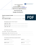 0 Evaluare Initiala Matematica Cls III