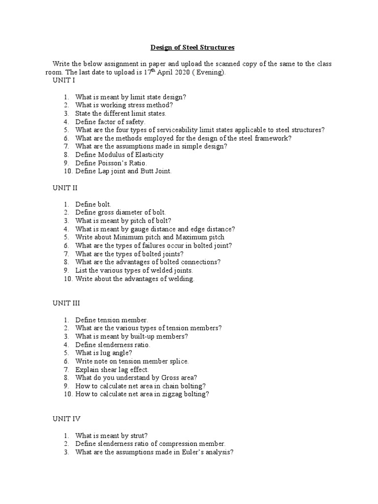 Steel Structures Design Assignment Guide | PDF | Buckling | Beam ...