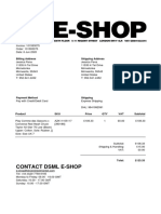 Contact DSML E-Shop: Billing Address Shipping Address