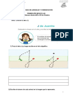 Guía de Lenguaje y Comunicación con actividades sobre la letra J