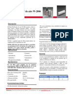 Panel Purificador de Aire W-2806: Hoja Técnica