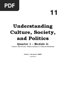 Understanding Culture, Society, and Politics: Quarter 1 - Module 3