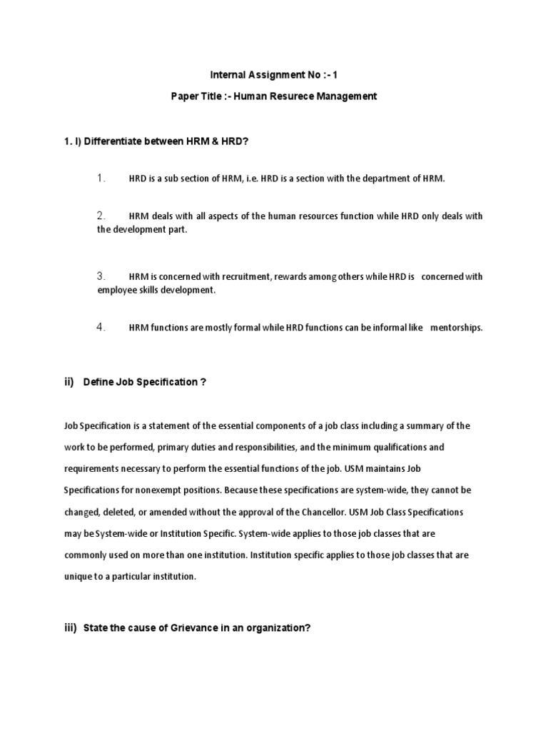 HRM Assignment: Key Concepts and Issues | PDF | Performance Appraisal ...