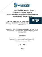 Revisión Sistemática Del Instrumento Medrisk para Medir La Satisfacción de Los Servicios de Terapia Física y Quiropraxia 1