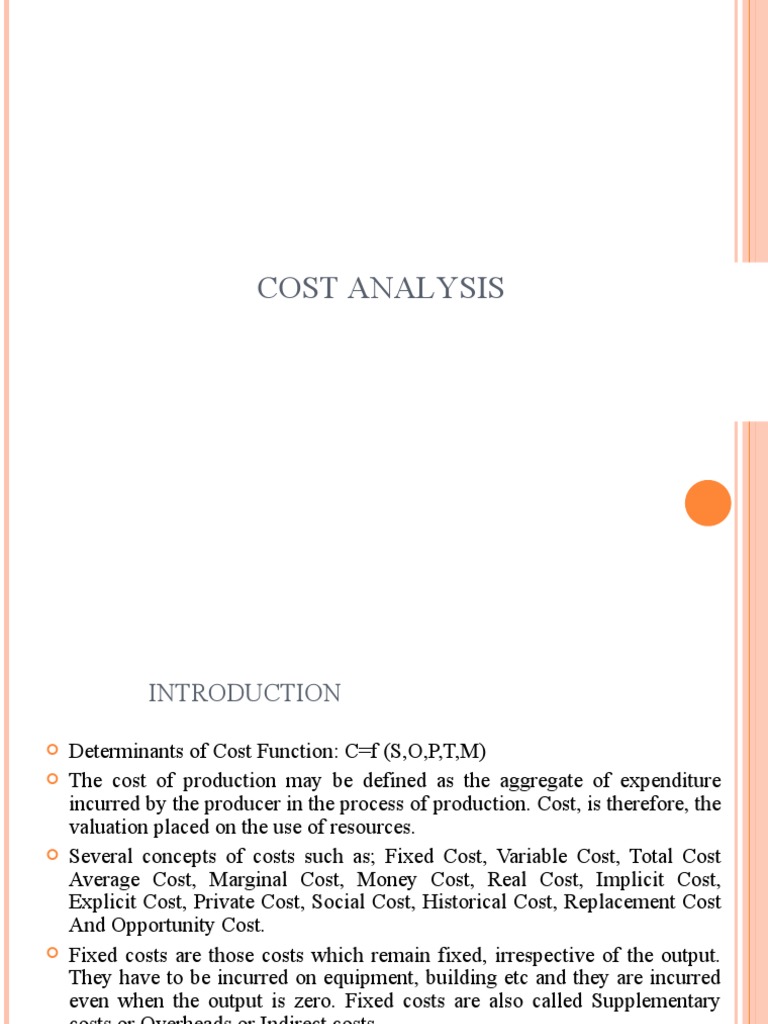Cost Analysis | PDF | Average Cost | Marginal Cost