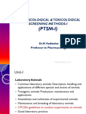 CPCSEA Guidelines PDF | PDF | Anesthesia | Animal Testing