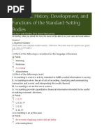 Exercise 1. History, Development, and Functions of The Standard-Setting Bodies