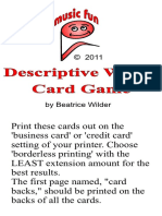 Descriptive Words Card Game Descriptive Words Card Game: by Beatrice Wilder
