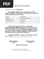 Acknowledgment Receipt for Motor Vehicle | PDF | Law