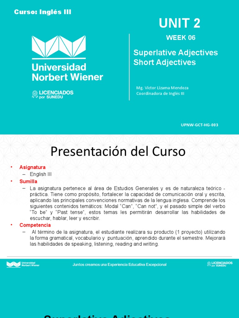 Unit 2: Superlative Adjectives Short Adjectives | PDF | Planets | Solar ...
