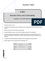 ABE Level 6 Business Ethics and Sustainability Question Paper June 2018