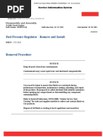 Fuel Pressure Regulator - Remove and Install