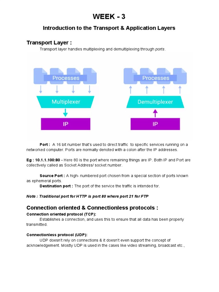 Week 3 - Introduction To Transport & Application Layers | PDF ...